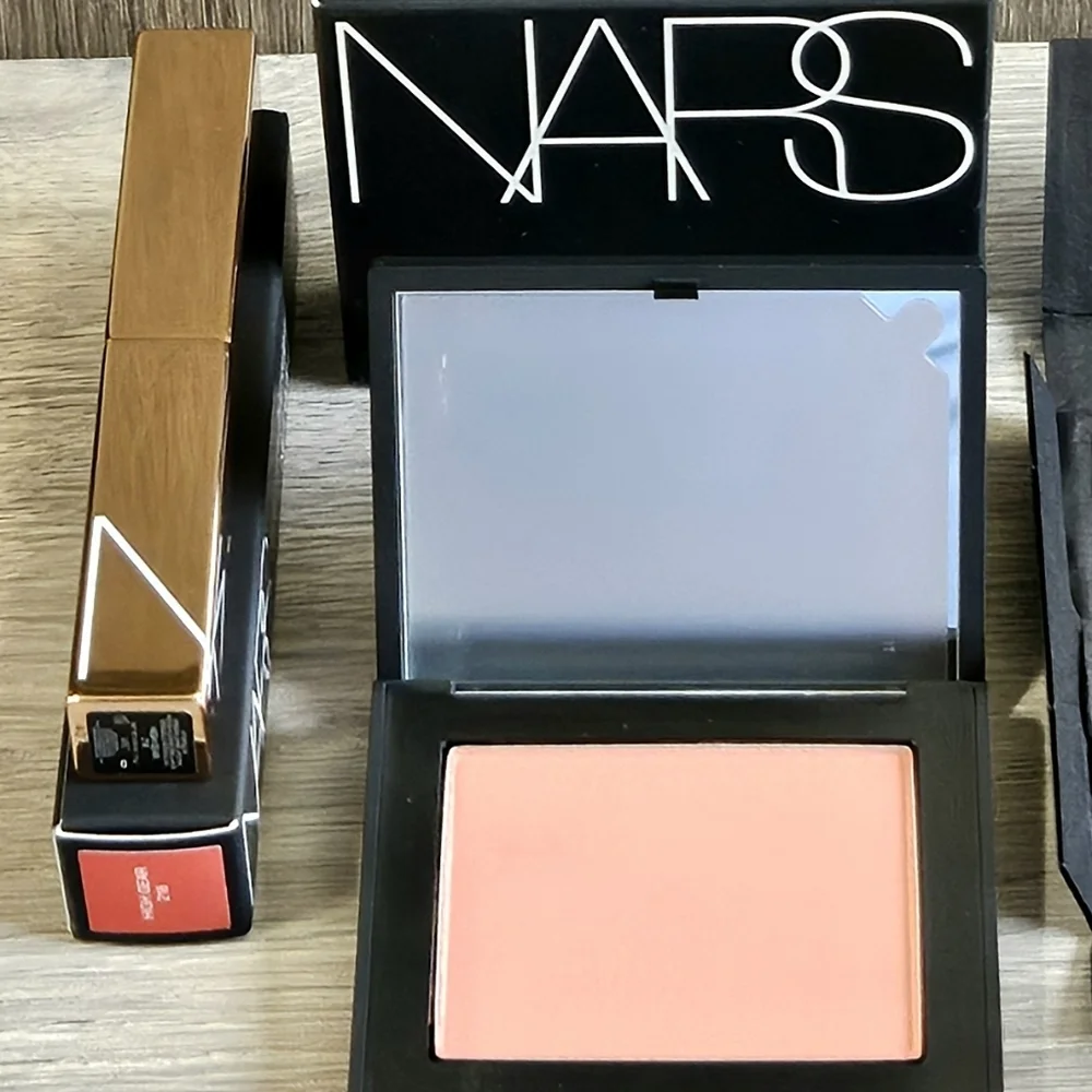 NARS Powder Blush DEEP THROAT & Sensual Shine Lipstick HIGH GEAR Duo MSRP $68